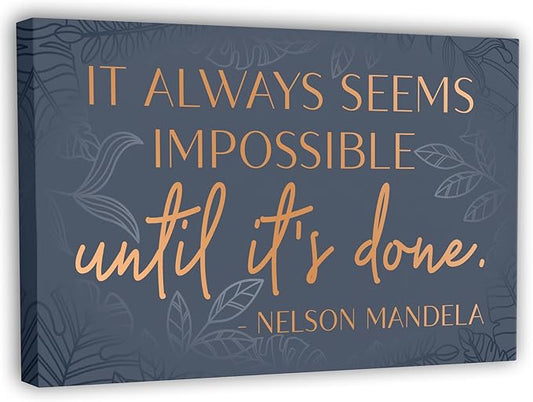 Nelson Mandela Motivational Wall Art – Framed Canvas Poster 10 x 16.5 Inch for Office, Bedroom & Living Room – Inspiration...