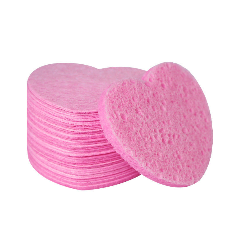 Biodegradable Heart-Shaped Wash Sponge For Deep Cleansing And Makeup Removal
