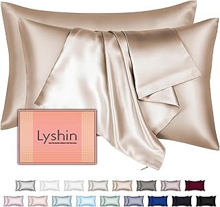Mulberry Silk Pillow Cases 2 Pack Standard Size 20x26 Inches with Hidden Zipper, Ultra Smooth and Soft Breathable Cooling ...