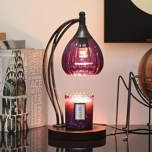 Candle Warmer Lamp with Timer Dimmer - Candle Light Warmer for Jar Candles with 2 Bulbs - Electric Candle Lamp Wax Warmer ...