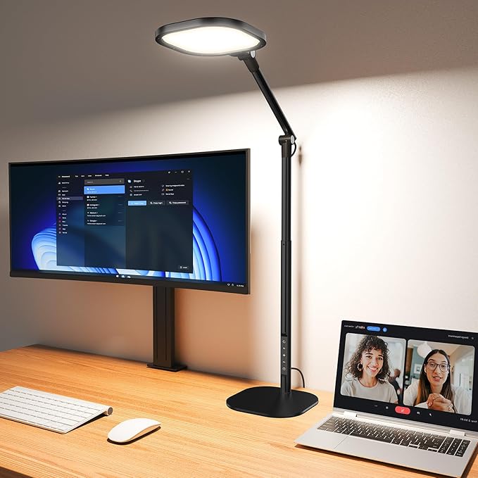 LitONES Led Desk Lamps for Home Office with Base, Tall Desk Lamp with 50 Light Modes & Memory and Timer Func Computer Ligh...