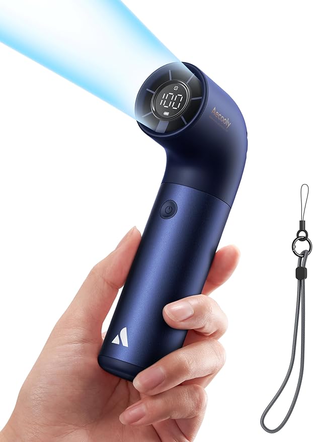Aecooly Portable Handheld Fan, Powerful Turbo Air Tube Fan, 19000 RPM High Speed Aero Pro, 15H Max Cooling Time, 6 Speeds ...