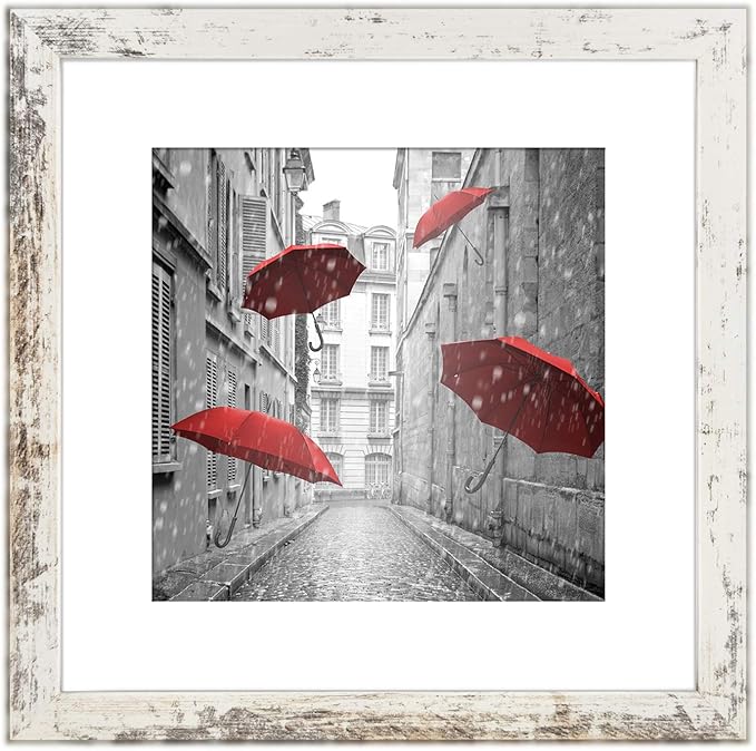 Finefrarm 12x12 Frame Matted to Display 8x8 Photos with Mat or 12 x 12 Pictures Without Mat Rustic Photo Frames Wall Art f...