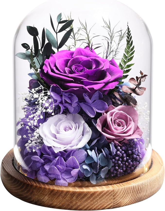 lovenfold Flowers for Delivery Preserved Rose Gifts for Women,Long-Lasting Forever Flowers in Glass Dome, Birthday Gifts f...
