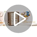 Emfogo 360° Rotating Jewelry Box for Women, Rustic Wooden Jewelry Organizer Box with 5 Drawers, Glass Doors, Vertical Open...