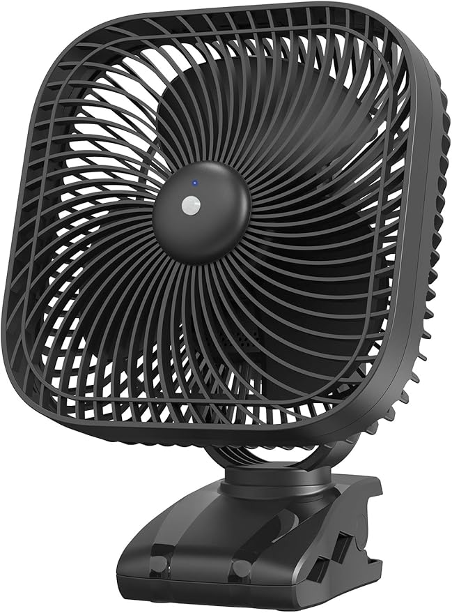 SLENPET 20000mAh Rechargeable Portable Clip-on Fan – Battery Operated, Last 78 Hrs, 4 Speeds with Light & Hook, 8 Inch Per...