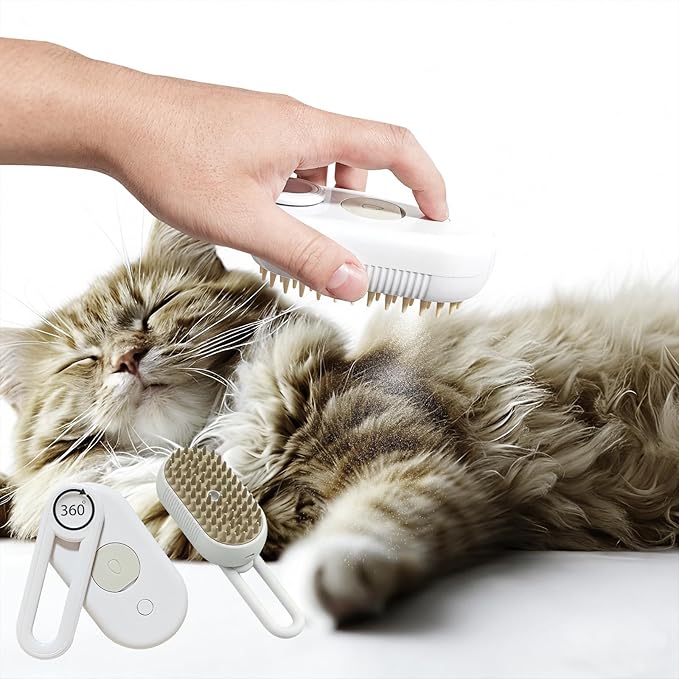 Farocup 4-in-1 Steam Brush for Dogs & Cats - Pet Grooming Brush with Steam, Deshedding, Bath Spray & Massage, Professional...