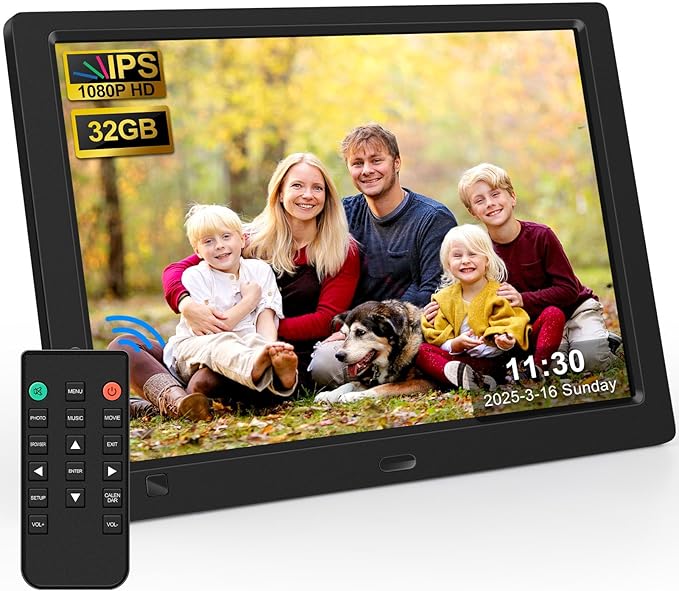 KECAG 10.1" Digital Picture Frame, 1080P IPS Digital Photo Frame, No WiFi/App Needed, Plug & Play SD Card & USB, Remote & ...