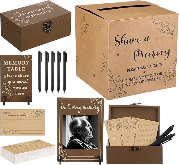 Gilprop Share a Memory Cards Set for Celebration of Life Decoration Memorial Cards for Funeral Share a Memory Keepsake Dec...
