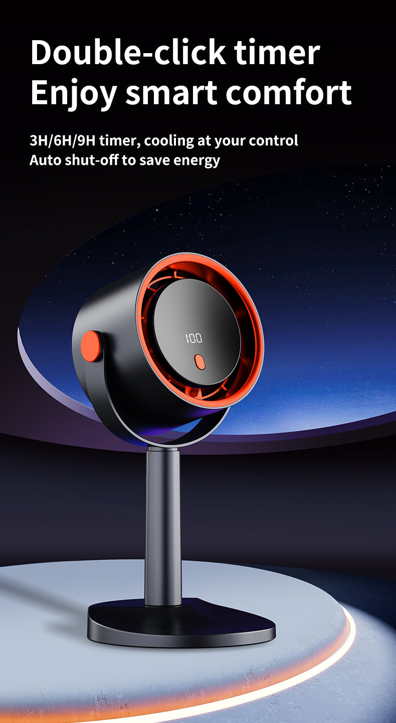 Forest Style Desktop Fan, USB Rechargeable Quiet Portable Fan With Activated Carbon Air Purification, 3-in-1 Stand Clip Hook Design, Energy Saving Circulating Fan For Home, Office, Bedroom  Travel