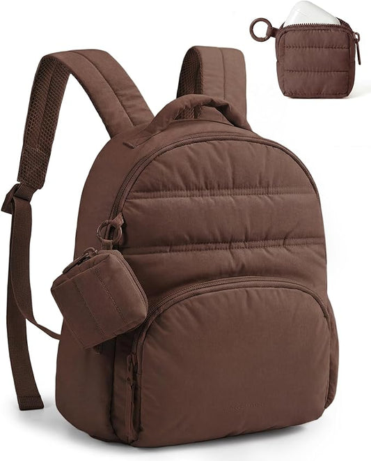 BAGSMART Small Backpacks for Women, Lightweight Puffer Mini Backpack Purse with Pouch, Quilted Casual Daypack, Water-Resis...