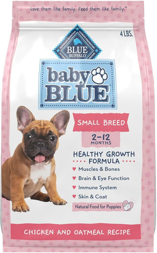 Blue Buffalo Baby Blue Natural Small Breed Puppy Dry Dog Food, Healthy Growth Formula with DHA, Chicken and Oatmeal Recip...