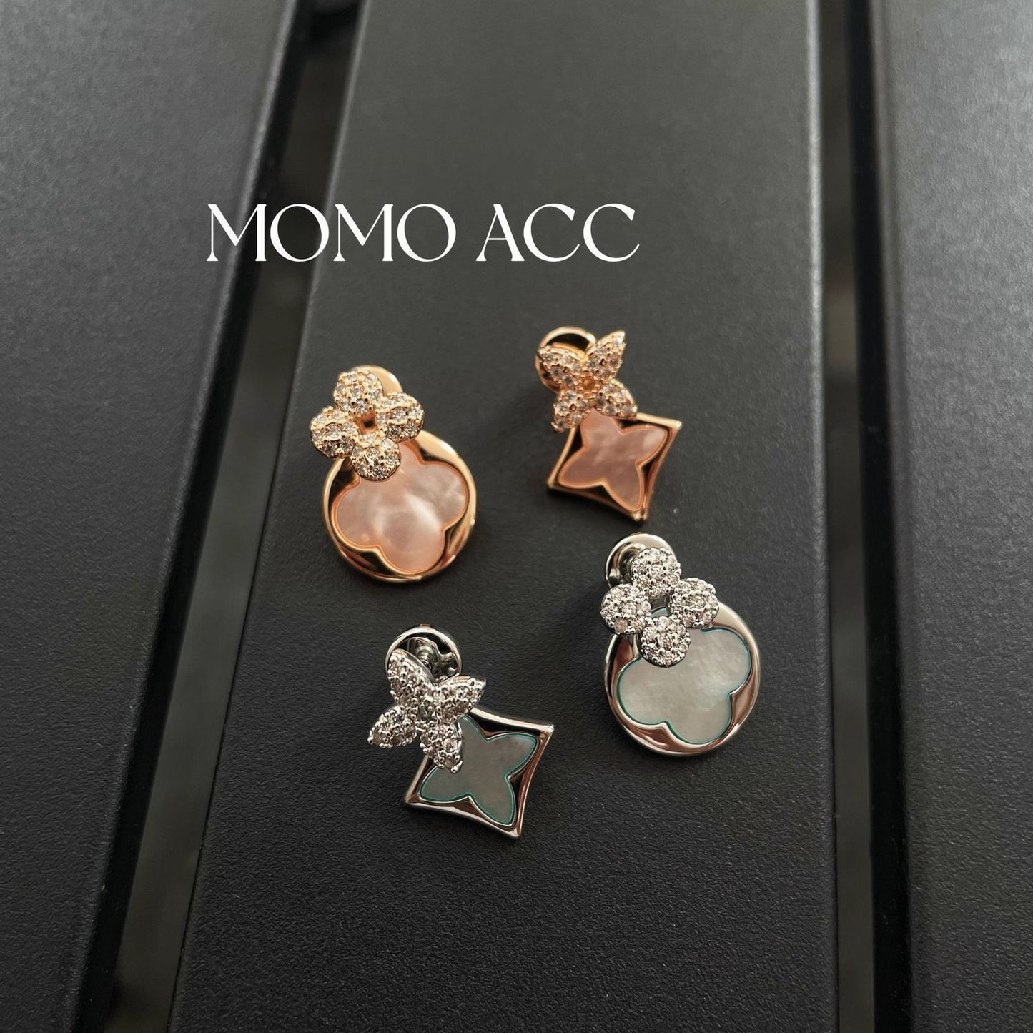 2026 New 3D Premium Elegant Four-Leaf Clover Stud Earrings, Fashion Versatile Designer Women's Ear Jewelry