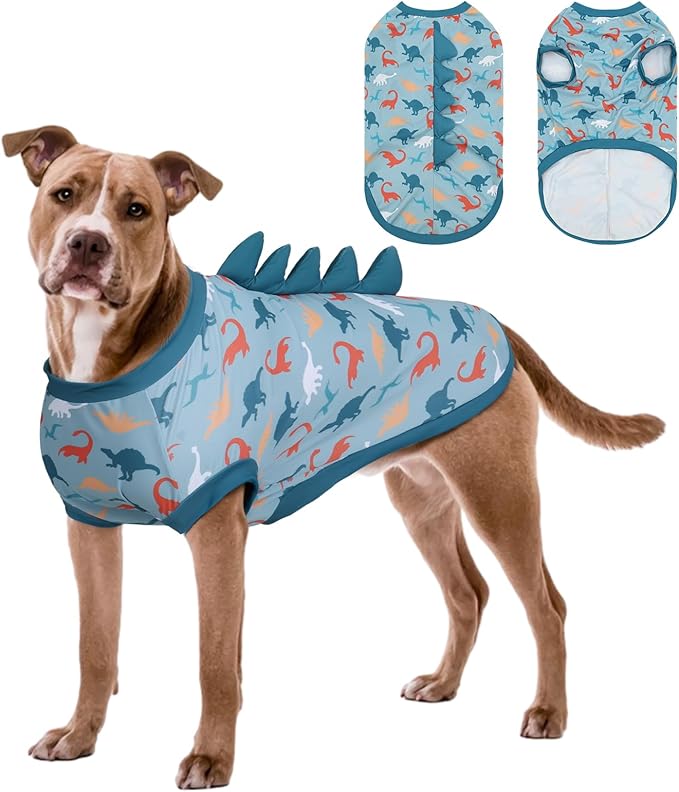 UNIPUP UPF 50+ Sun Protection Dog Shirt - Sleeveless Cooling Vest for Large Dogs Boy, Quick-Dry Pet T-Shirt with Funny Din...