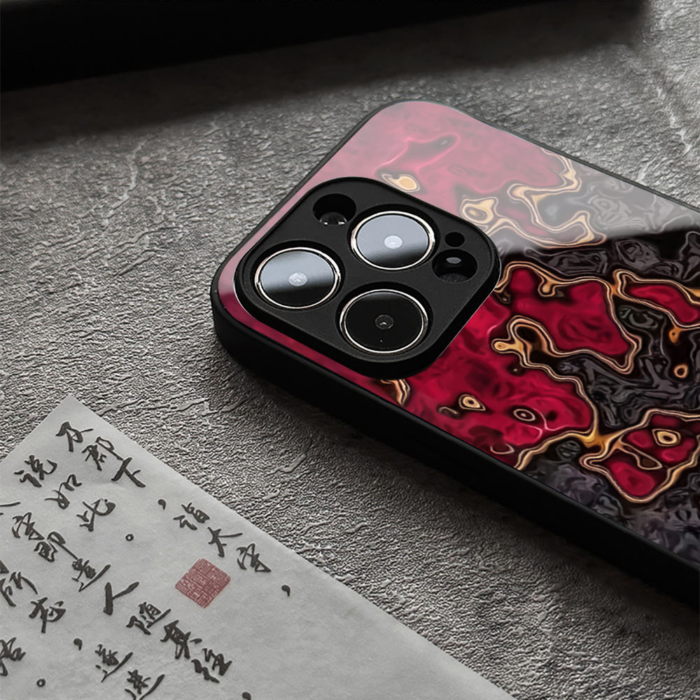 Niche Dark Lava Glass Shell Mobile Phone Protective Case