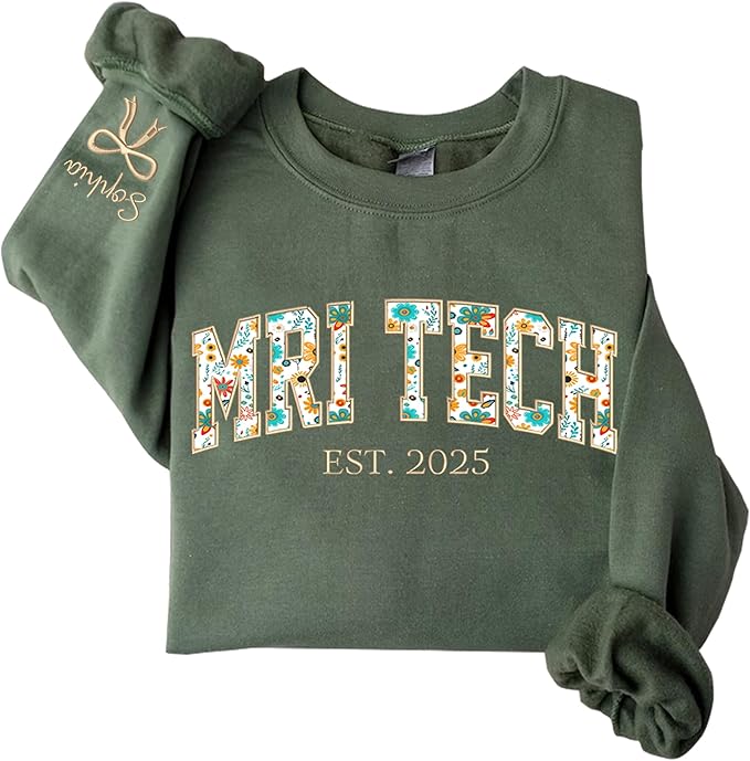 Giantbighands Personalized Embroidered Profession Sweatshirt, Custom Floral Applique Work Shirt, Professional Gifts