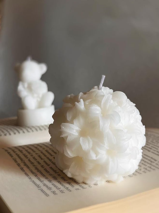 Small Candles in the Shape of Flowers Aesthetic Candle for Home Decor White Scented Candles Hyacinth Bathroom Candle for S...