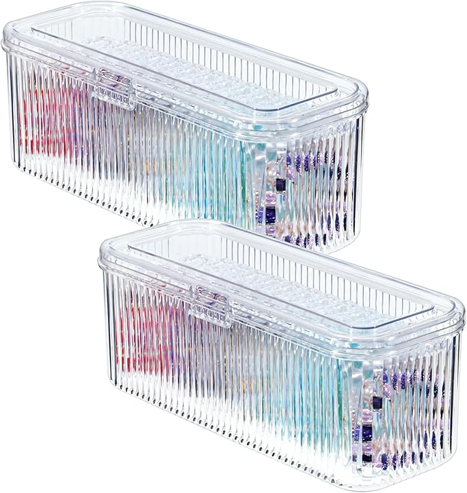Oqqlin 2 Pack Clear Jewelry Storage Box, Acrylic Travel Jewelry Organizer boxes Portable Small Cases Anti Tarnish for Earr...
