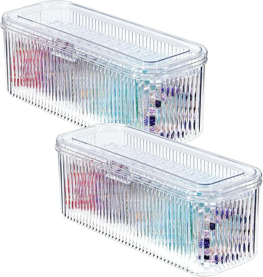 Oqqlin 2 Pack Clear Jewelry Storage Box, Acrylic Travel Jewelry Organizer boxes Portable Small Cases Anti Tarnish for Earr...