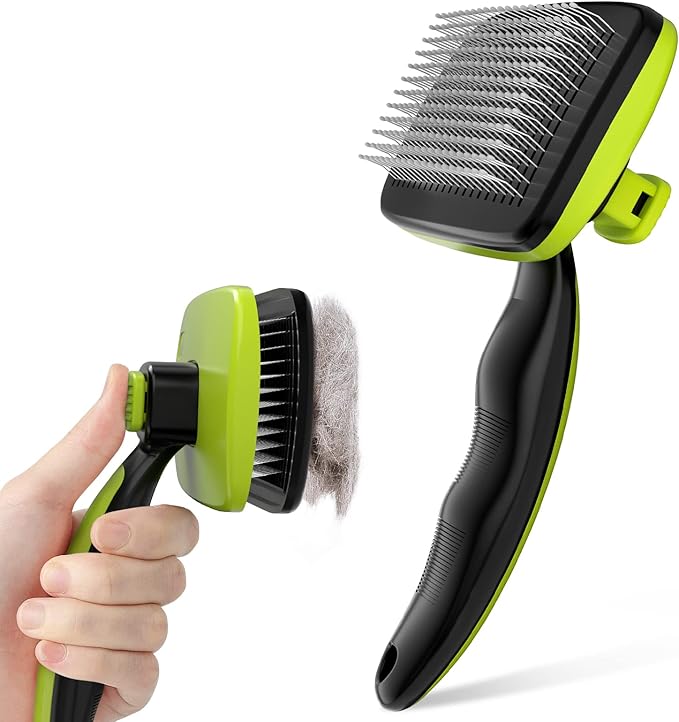 Pecute Self-Cleaning Slicker Brush for Dogs, Cats, Lightweight Dog Brush for Shedding Massaging Grooming, Cat Brush Gently...