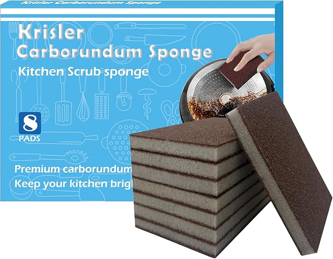 Krisler Carborundum Sponge Nano Emery Sponges Caspian Stone Pot Clean Brush Rust Eraser Grit Scouring Pads Pot Cleaning Pa...