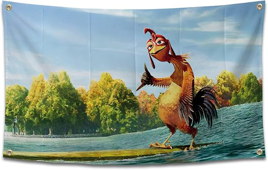 Chicken Flag Funny Poster Durable Man Cave Wall Flag with 4 Brass Grommets 3x5 Feet Tapestry for College Dorm Room Decor,O...