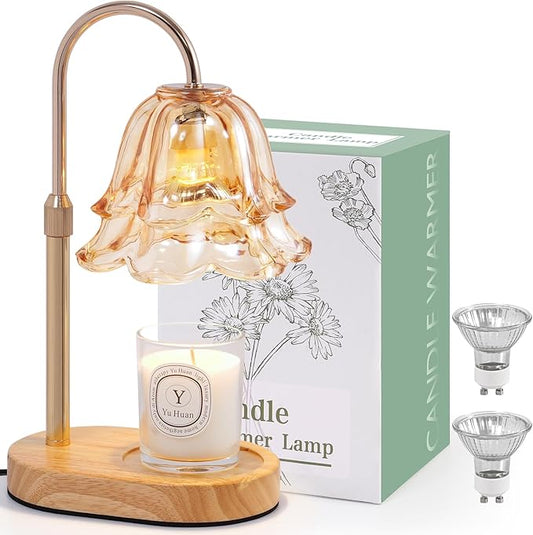 Flower Candle Warmer Lamp with Timer - Dimmable Electric Candle Lamp, Birthday Gifts for Women Mom, House Warming Gifts Ne...