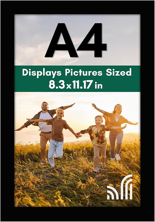 Americanflat A4 Picture Frame with Shatter-Resistant Glass - 8.3x11.7 Frame with Engineered Wood - Signature Collection - ...