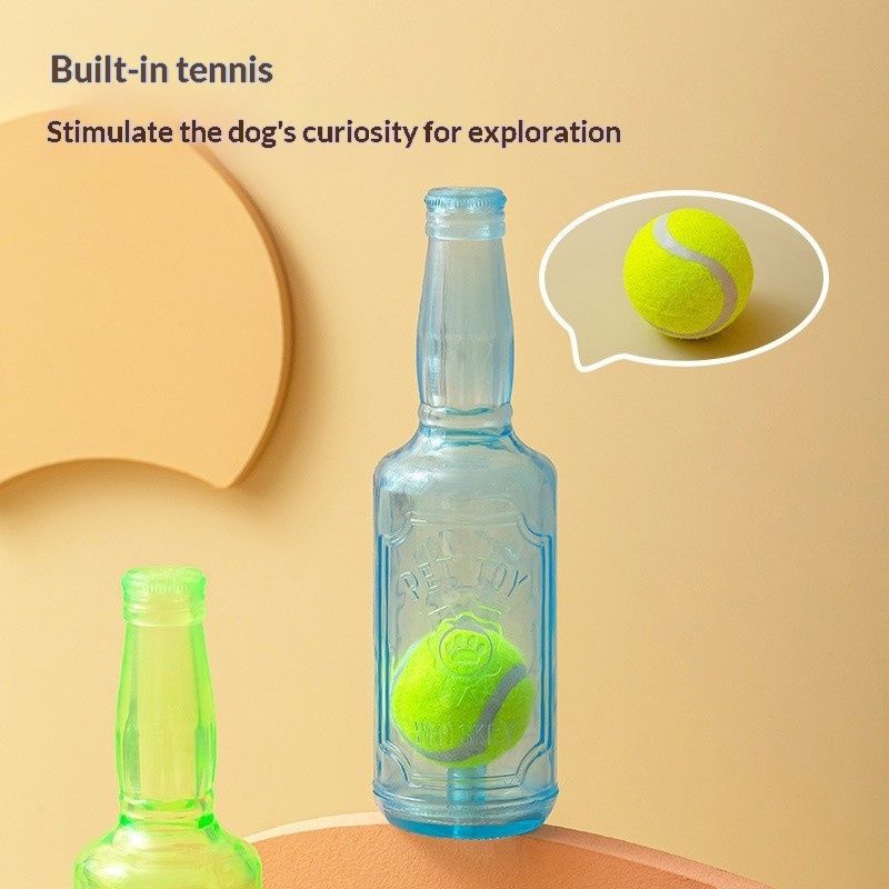 Pet Interactive Dog-Sounding Tennis Ball Bottle