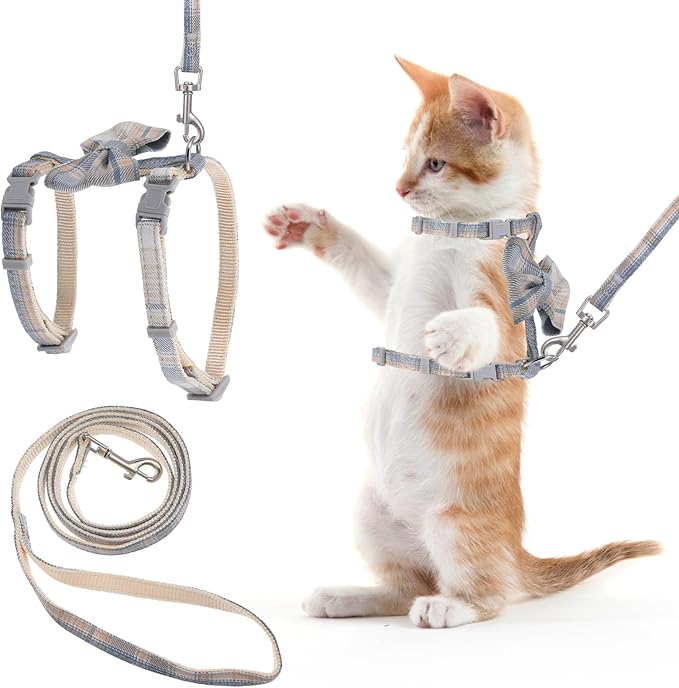 TIESOME Cat Harness and Leash Set, Adjustable Gradient Kitten Harness Escape Proof Harness with Leash for Kitty Outdoor Wa...