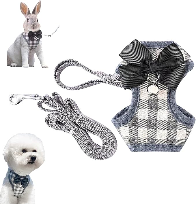 Cat Harness, Dog Harness and Leash Set, Bunny Rabbit Ferret Harness with Adjustable Buckle Comfort for Pet Kitten Small An...