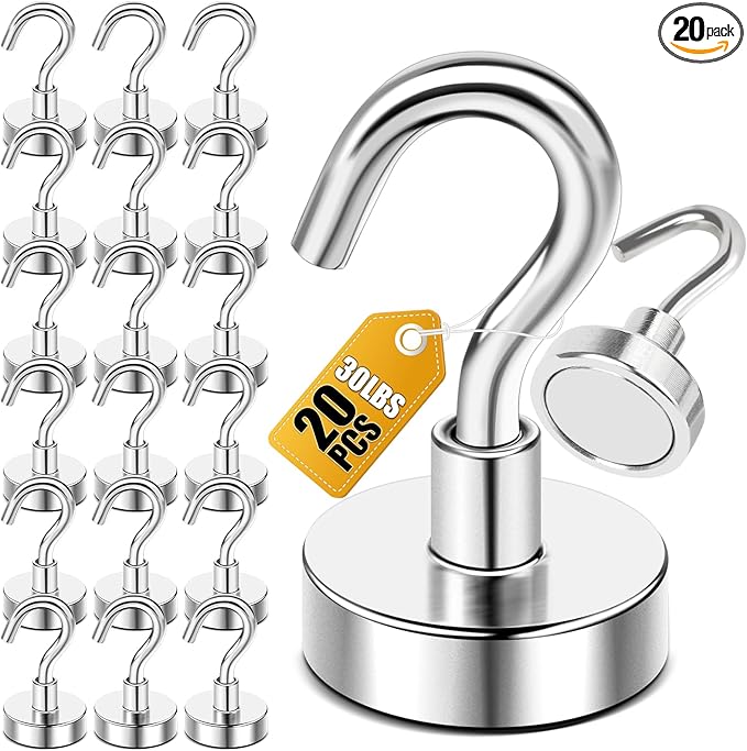 DIYMAG Magnetic Hooks, 30lbs+ Magnet Hook 2026 Cruise Cabin Ship Essentials Heavy Duty Strong Magnets Refrigerator Fridge ...