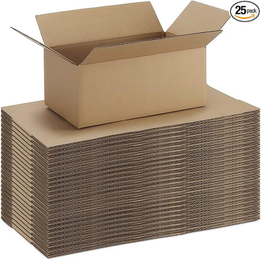CRUGLA 9x6x4 Shipping Boxes for Small Business, Cardboard Corrugated Mailing Packaging Box, 25 Packs