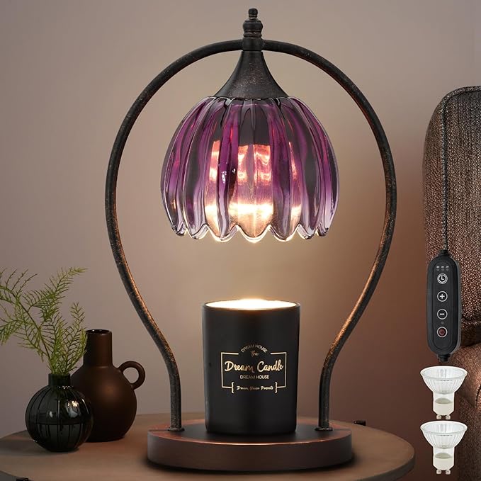 Candle Warmer Lamp, Dimmable Candle Warmer with Timer, Vintage Candles Wax Warmers for Jar Candles Birthday Gifts for Wome...