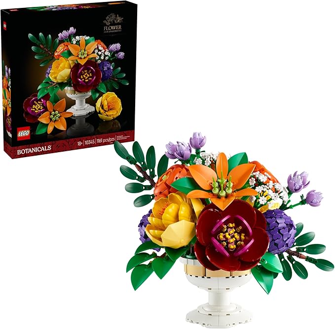 LEGO Botanicals Flower Arrangement Artificial Flowers Building Set - Decor for Table Display - Gift for Mothers Day - Uniq...