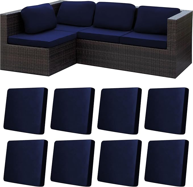 8Pcs Stretch Patio Cushion Covers,Outdoor Couch Covers Replacement,Outdoor Couch & Sofa Slipcovers,for Patio Furniture Cus...