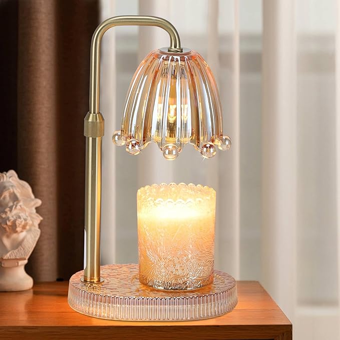 Maromamix Candle Warmer Lamp with Timer - Electric Wax Melt Warmer with Adjustable Height and Dimmer for Scented Candle Wa...