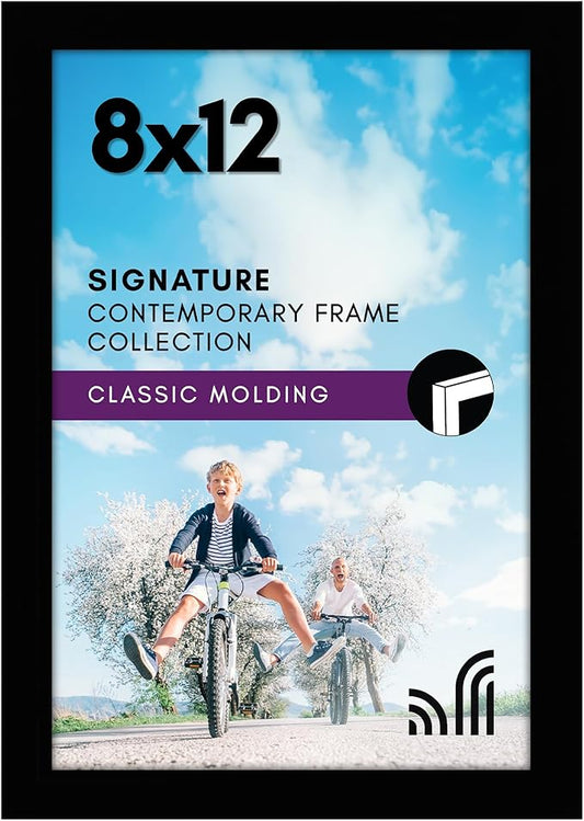 Americanflat 8x12 Picture Frame with Shatter-Resistant Glass - Signature Collection - Gallery-Style Frames Made of Enginee...