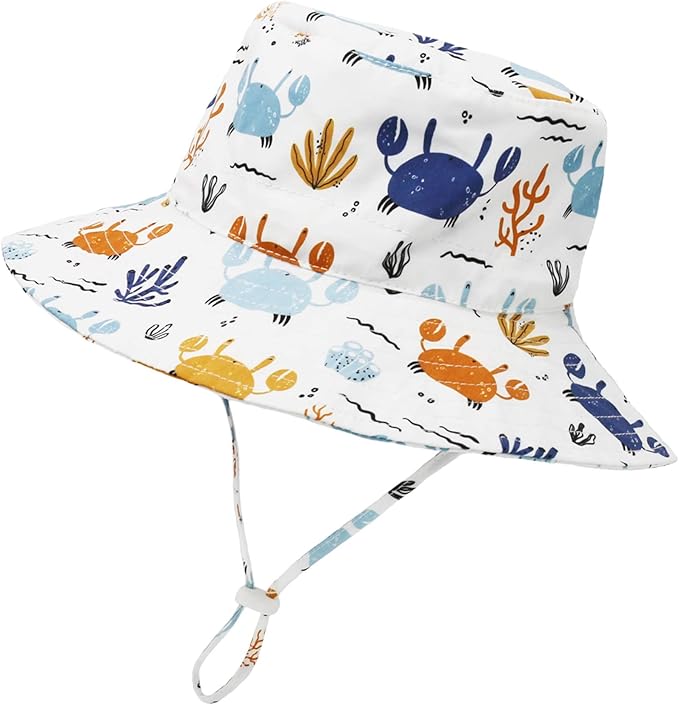 Baby Sun Hat Baby Boy Hats Toddler Hat UPF 50+ Bucket Hat for Baby Girls Infant Beach Hat with Wide Brim Kids Caps