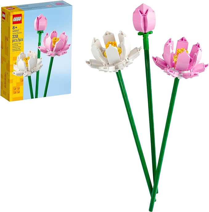 LEGO Lotus Flower - Building Toy for Kids, Girls & Boys, Ages 8+ - Artificial Lotus Flowers for Home Decor & Display - Cre...