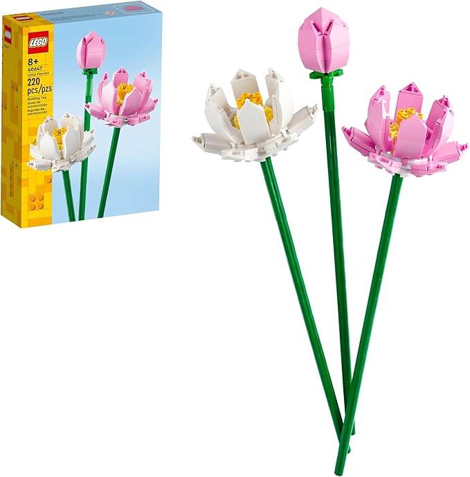 LEGO Lotus Flower - Building Toy for Kids, Girls & Boys, Ages 8+ - Artificial Lotus Flowers for Home Decor & Display - Cre...