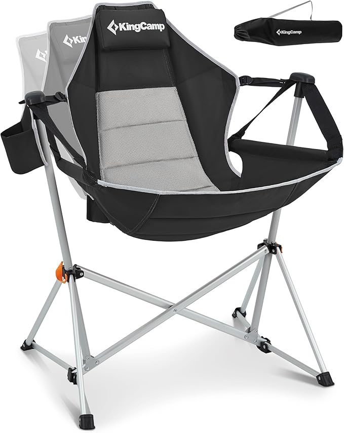 KingCamp Hammock Camping Chair, Swinging Portable Camp Chairs for Adults, 400lbs Heavy Duty Oversized Folding Rocking Chai...
