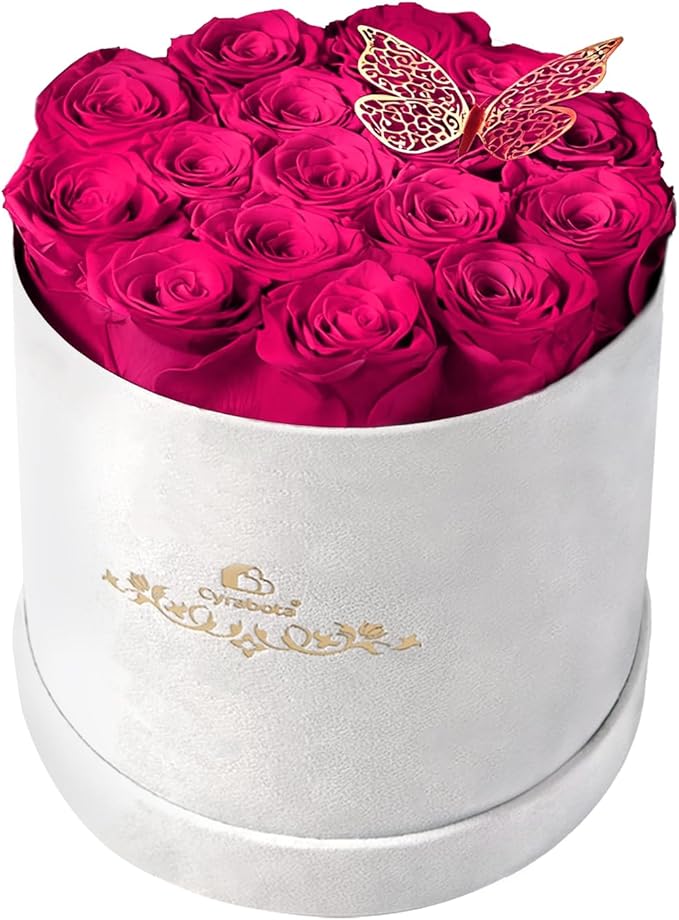 Cyrabota 16 Preserved Roses in a Box, Preserved Flowers Gifts for Women, Forever Flowers for Delivery, Flower Birthday Gif...