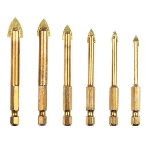 7-Piece Glass Drill Bit Set With Storage Box, 4–12 Mm For Precise Drilling In Glass—Accessories Set
