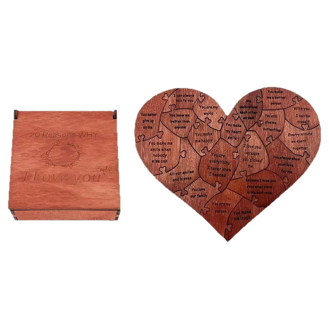Anniversary Gift Wooden Heart-Shaped Puzzle