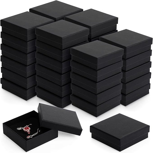 Batiyeer 36 Pcs Cardboard Jewelry Gift Boxes Jewelry Boxes Packaging Small Earring Gift Box with Lids for Necklace Ring Br...
