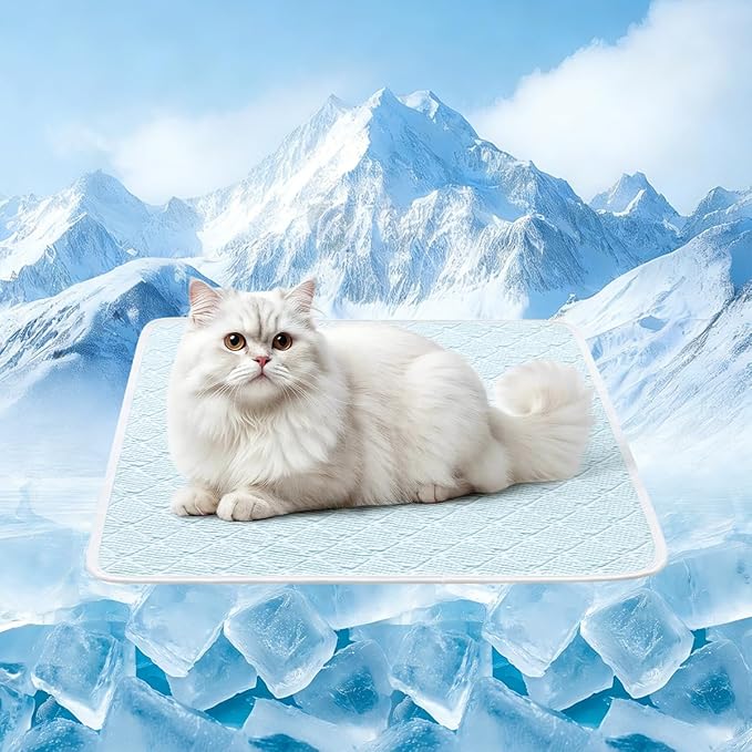 KMIRTNE Dog Cooling Mat - Instant 6-12°F Drop, Cooling Mat for Pets Q-MAX >0.5 & Machine Washable, Anti-Slip Bottom, Cool ...