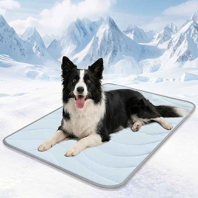 Cozyide Dog Cooling Mat, Q-Max>0.45 Thin Breathable Cooling Mat for Extra Large Dogs, Washable Reversible Dog Pad for Four...