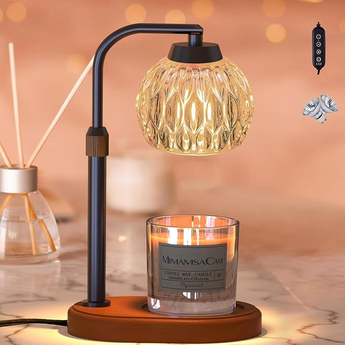 MimamsaCam Candle Warmer, Candle Warmer Lamp with Timer/Dimmer,Wax Melt Warmer for Bedroom décor, Gift for Mom, Height Adj...