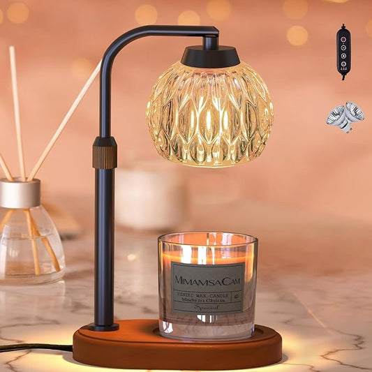 MimamsaCam Candle Warmer, Candle Warmer Lamp with Timer/Dimmer,Wax Melt Warmer for Bedroom décor, Gift for Mom, Height Adj...